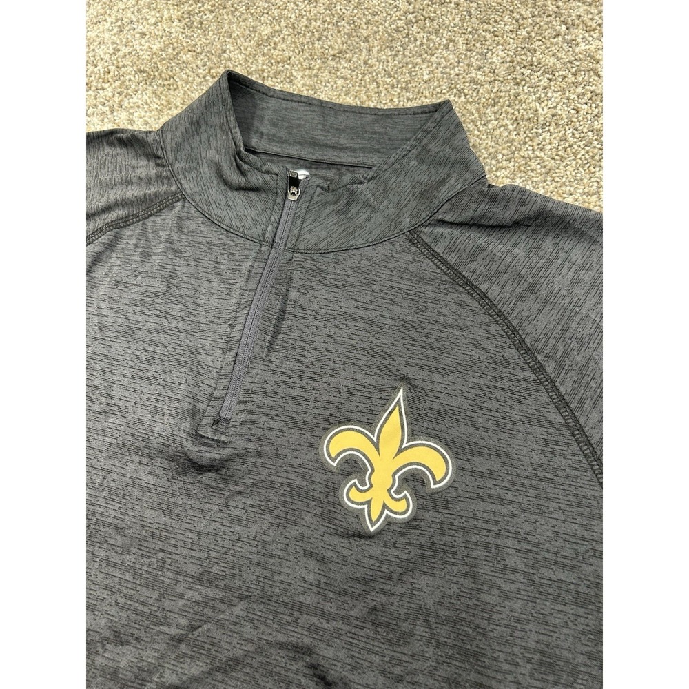 New Orleans Saints Pullover Men's Med Black Fanatics 1/4 Zip Long Sleeve #0269